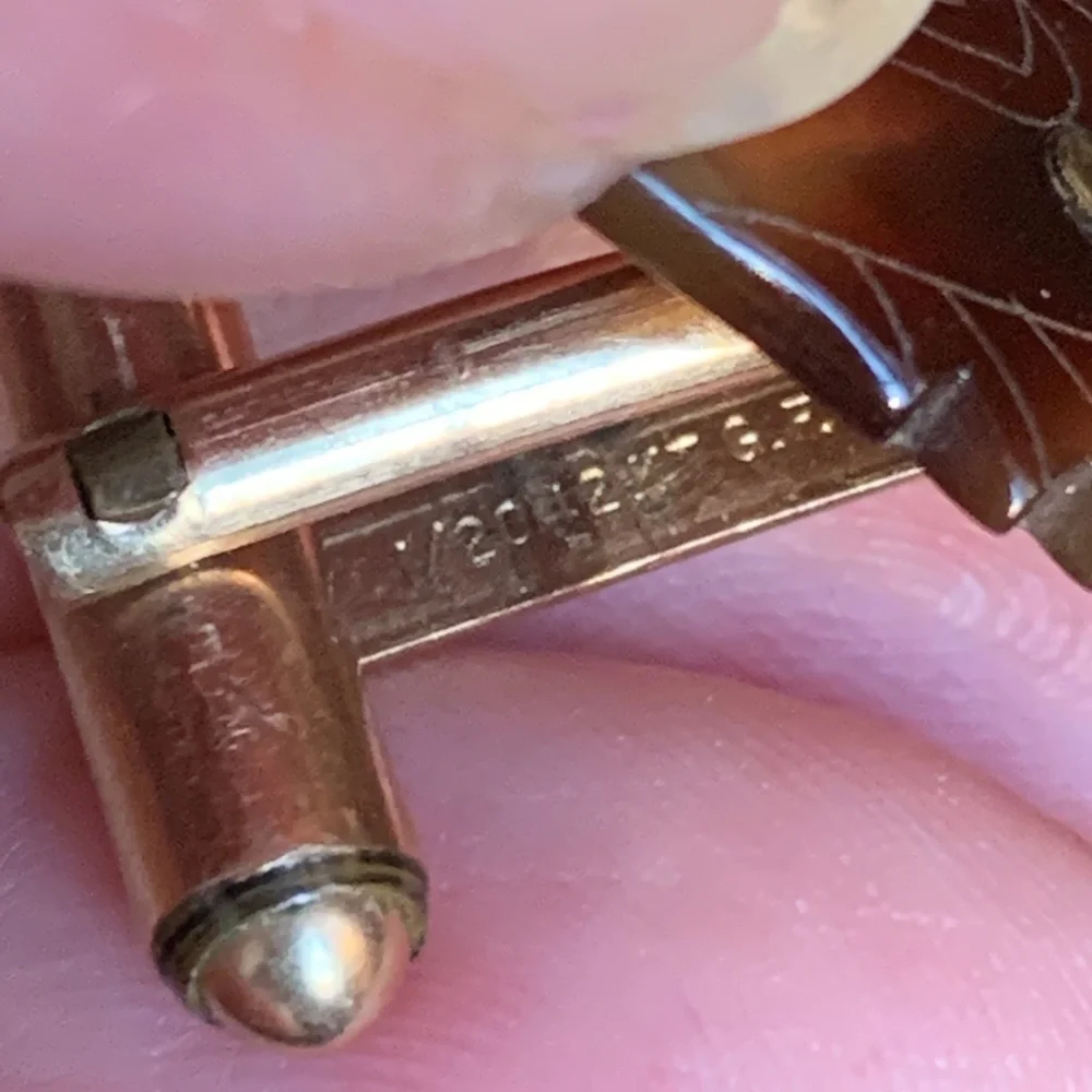 Antique 12k GF Tortoise  Cufflinks numbered